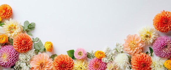 The vibrant arrangement of flowers adding fresh beauty to the background.