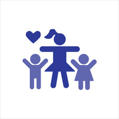 big sister icons. simple colored vector illustration