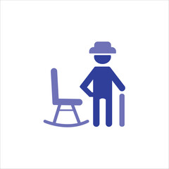 grandfather icons. simple colored vector illustration