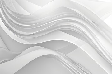 Obraz premium Abstract grayscale image featuring flowing, curved lines creating a sense of movement and depth; varying shades of white and gray generate a smooth, elegant aesthetic