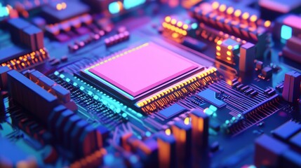 Obraz premium graphics low poly style scrolling ram chip