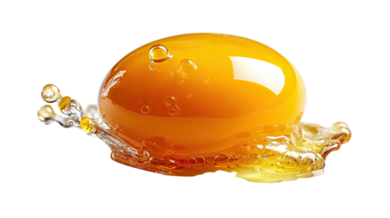 Golden Egg Yolk: A glistening egg yolk sits in liquid, capturing its rich texture and vivid color. This macro shot highlights the simple beauty of a single ingredient.