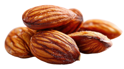 Delicious Almonds: Close-up shot of a pile of shelled almonds, highlighting their rich texture and natural beauty. Capturing a sense of freshness, nature's goodness and culinary delight.