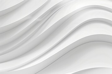 Obraz premium Abstract image featuring undulating, flowing white curves creating a sense of depth and movement. The smooth, seamless design evokes a feeling of elegance and sophistication