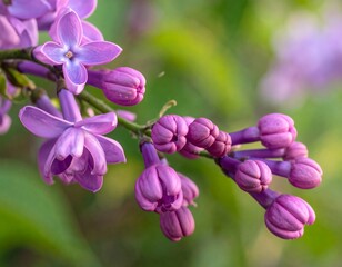 Close-up of lilac blossoms and buds