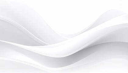 Fototapeta premium Abstract image of flowing, grayscale waves creating a sense of motion and depth on a white background. The waves subtly shift in tone, suggesting light and shadow