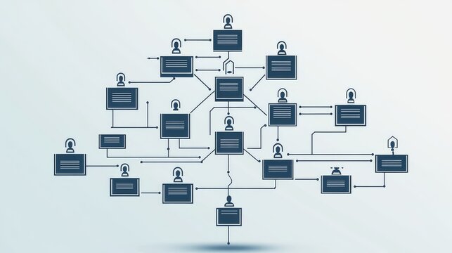design dividing organizational chart in wireframe style