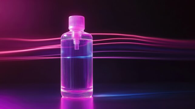 snitizer holographic display of a hand sanitizer bottle