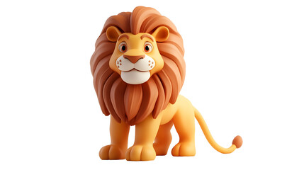 Cute Cartoon Lion Mascot in 3D Render with Vibrant Mane