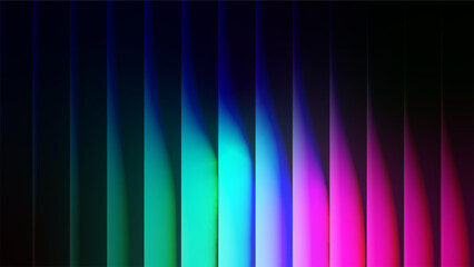 Abstract vibrant teal blue pink color refracted strips glass gradient texture. Creative ribbed texture for modern futuristic technology backgrounds, banners, headers, covers, presentations. Vector