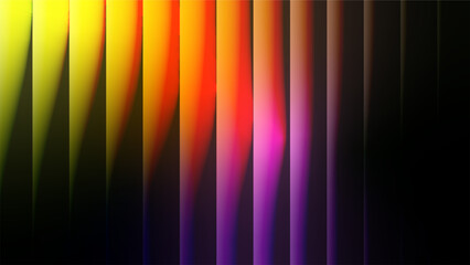 Abstract vibrant yellow red pink color refracted strips glass gradient texture. Creative ribbed texture for modern futuristic technology backgrounds, banners, headers, covers, presentations. Vector