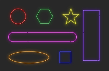 図形のシンプルなネオンライト カラフル〜Simple neon light colorful shapes〜