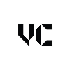VC monogram logo design letter text name symbol monochrome logotype alphabet character simple logo