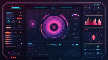 Fototapeta premium futuristic flat style expanding holographic ui