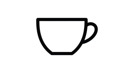 Simple black outline of a coffee cup minimalist design silhouette