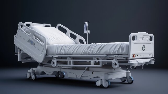 bed hyper detailed style of assembling a hospital bed