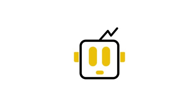 bot trading  system on CEX in yellow and black with outline style animated