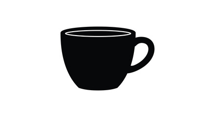 Simple black coffee cup design with a minimalist style silhouette