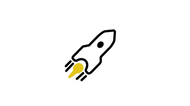 launchpad program on web3. outline style with yellow and black colors.