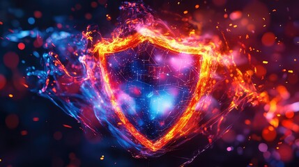 firewall liquid style cybersecurity shield explosion