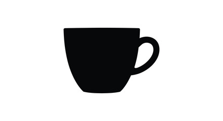 Simple black coffee mug illustration a minimalist design silhouette
