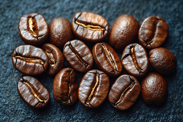 Fototapeta premium Earthy Tones Highlighting Natural Coffee Bean Surface