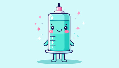 Obraz premium Adorable syringe character 