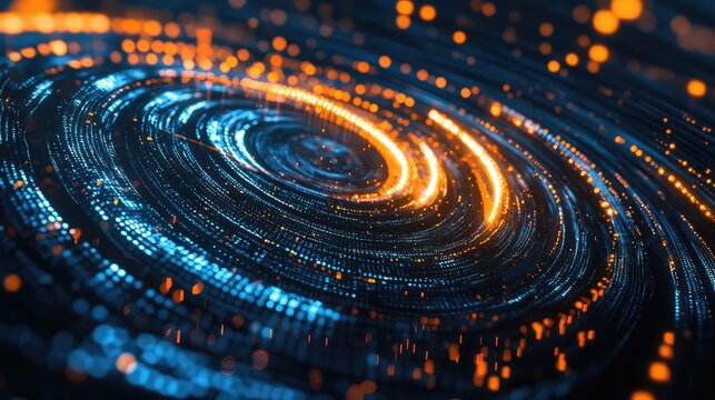 quantum futuristic spiraling data flow