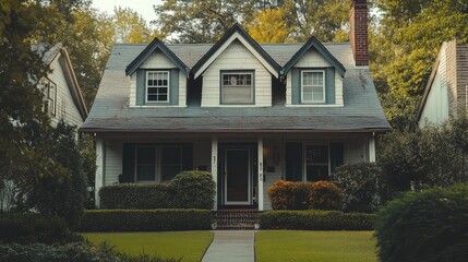 Naklejka premium medicl focusing on a suburban house with a vintage medical theme