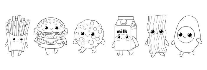 Cute food pairing vector