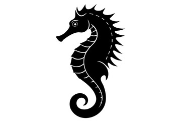Fototapeta premium Seahorse vector silhouette 