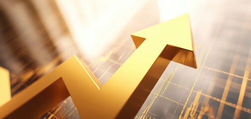 The golden arrow indicating upward growth in financial markets.