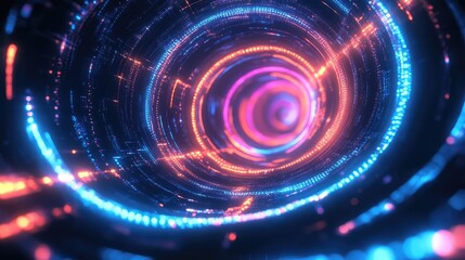 Obraz premium glowing neon style spiraling ai core