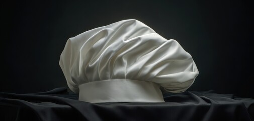 The Elegant Chef Hat on a Dark Background Highlighting Culinary Artistry.