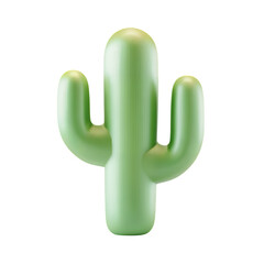 3d green cactus on transparent background