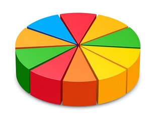 Obraz premium Colorful 3D pie chart graphic