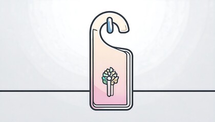 A pastel-colored door hanger with a floral design