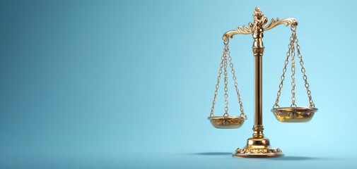 The golden scales of justice representing fairness and legal balance.
