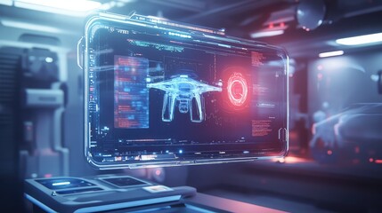 drone hyper de holographic projection of a medical drone