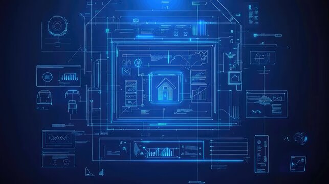 sensors conceptual representation of an intelligent home interface