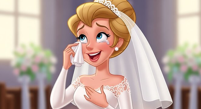 Crying bride.