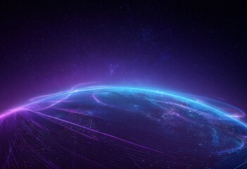 Obraz premium Futuristic Earth with glowing network lines