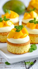 Close-up of mango dessert