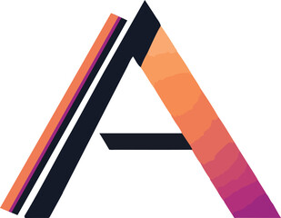 Vector logo design with the letter A in modern minimalist style, clean geometric lines, simple shapes, isolated on white background.