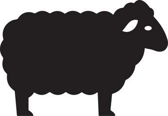 Black Sheep Silhouette Icon logo Farm Animal Wool Livestock Nature Illustration Agriculture Symbol Simple Vector Graphic Design