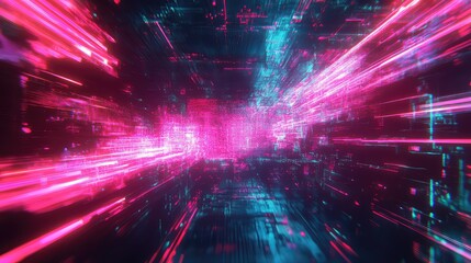 Fototapeta premium retro neon style electric pulse transition glitch