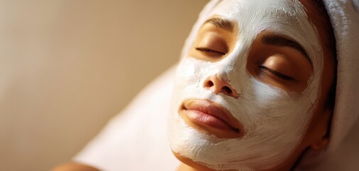 The woman enjoying a soothing facial treatment for ultimate relaxation and rejuvenation.
