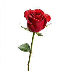 Single vibrant red rose, studio shot