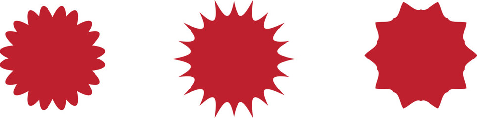 Zigzag Shape Elements Set for Sale Discount Special Price Shopping Campaign Pop Label Vector Design