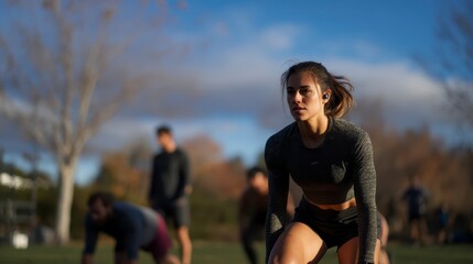 Outdoor bootcamp training session,